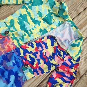 Multi colored camo long sleeve romper